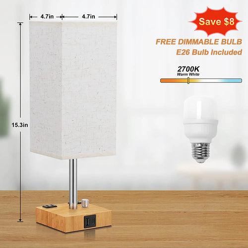 Table Lamp with Speaker and Wireless Charger