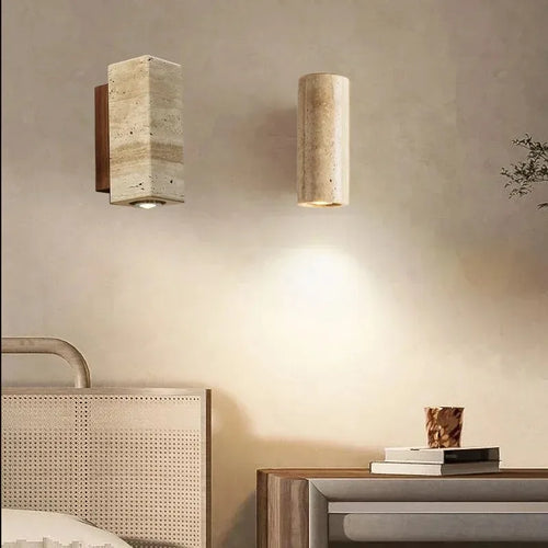 StoneGlow - Modern Wall Lamp with Natural Stone Look for Living Room and Bedroom