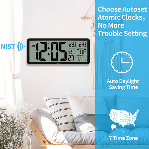 Digital Wall Clock with Advanced Atomic Technology