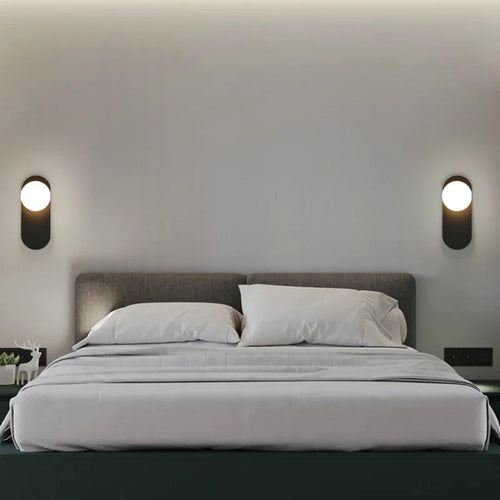 GlowSphere - Modern LED Wall Lamp with Glass Globe for Living Room and Hallway