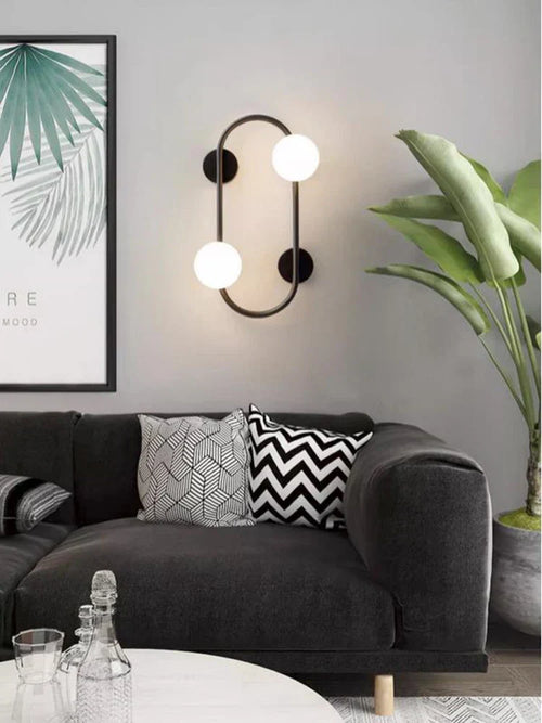 LuminoSphere - Modern Brass Wall Lamp with Glass Globes