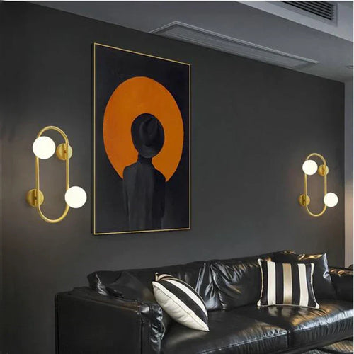 LuminoSphere - Modern Brass Wall Lamp with Glass Globes