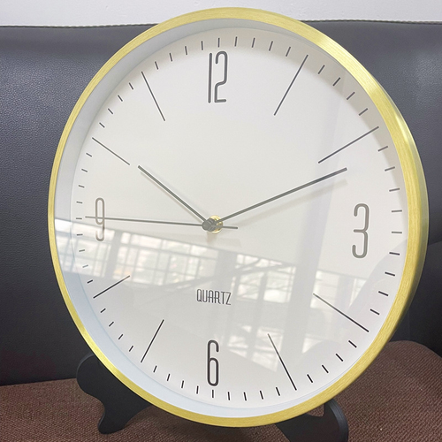 Minimalist Gold Metal Wall Clock