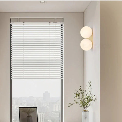Wall Lamp Gold Glass Modern Double
