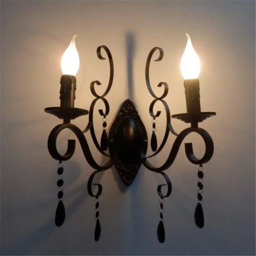 CrystalVintage - Black Wall Lamp Living Room and Bedroom Lighting