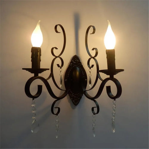 CrystalVintage - Black Wall Lamp Living Room and Bedroom Lighting