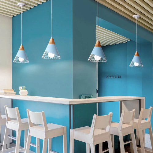 RetroCable - Vintage Metal and Wood Pendant Light for Living and Dining Room