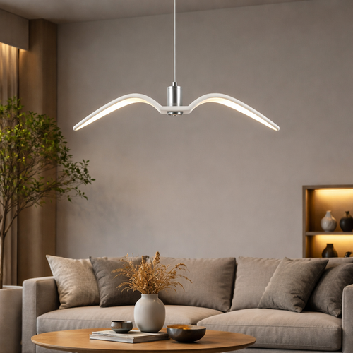 LED Bird Sculpture Pendant Light – Modern Resin Ceiling Lighting
