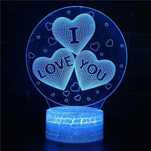 LoveGlow - Romantic LED Heart Night Light with Color Change and Remote Control
