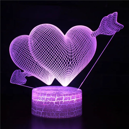 LoveGlow - Romantic LED Heart Night Light with Color Change and Remote Control