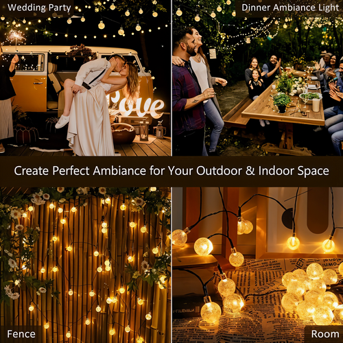 BubbleOrb - Solar-Powered Outdoor String Lights