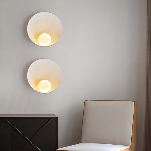 White Pearl Lamp - White Wall Light with Wabi-Sabi Design