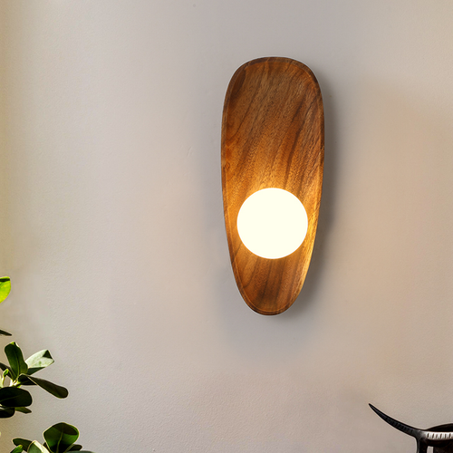 WoodGlo – Minimalist Solid Wood Wall Lamp with LED Lighting