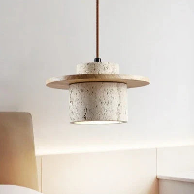 AetherGlow - Travertine Pendant Light