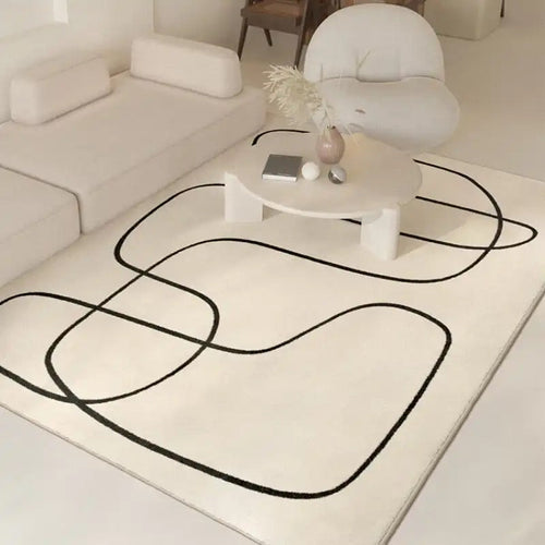 Square Wool Rug with Abstract Pattern