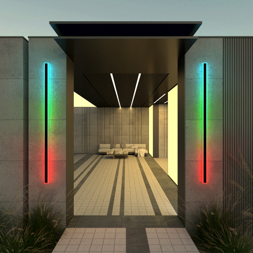 Grand RGB Linear Minimalist Outdoor Wall Light