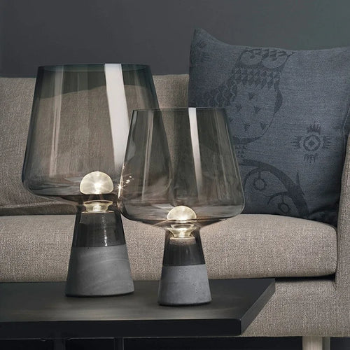 LumiSteel – Industrial Steel Table Lamp with Glass Shade, Vintage Night Lamp