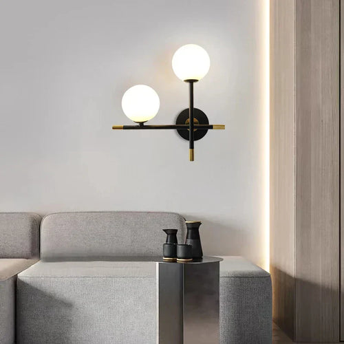 GlobeGlow - Modern LED Wall Lamp with Glass Globes Stylish Lighting