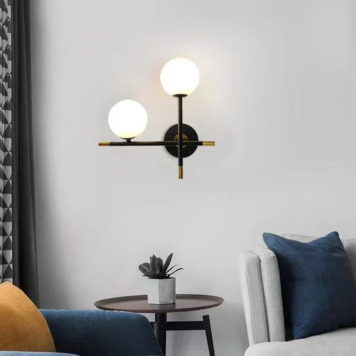 GlobeGlow - Modern LED Wall Lamp with Glass Globes Stylish Lighting