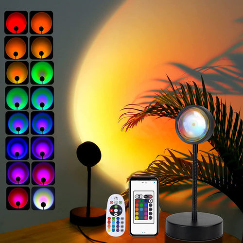 Sunset Lamp Projector - LED Night Light with 16 RGB Colors and 360° Rotation