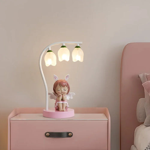 BlossomGlow – Cute Children's Room Table Lamp with LED and Floral Design