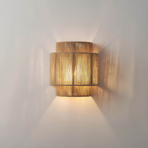 Hikari Hemp Rope & Metal Wall Sconce – E27 Wall Light