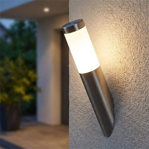 Outdoor LED Wall Light with Motion Sensor – Stainless Steel, Modern Silver
