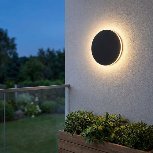 Round Outdoor LED Wall Light IP65 – Stainless Steel, 13 cm