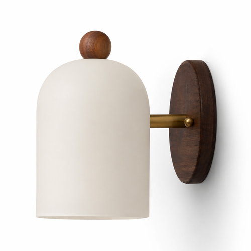 Nordic Dome Wooden Wall Sconce – Minimalist Mood Lighting