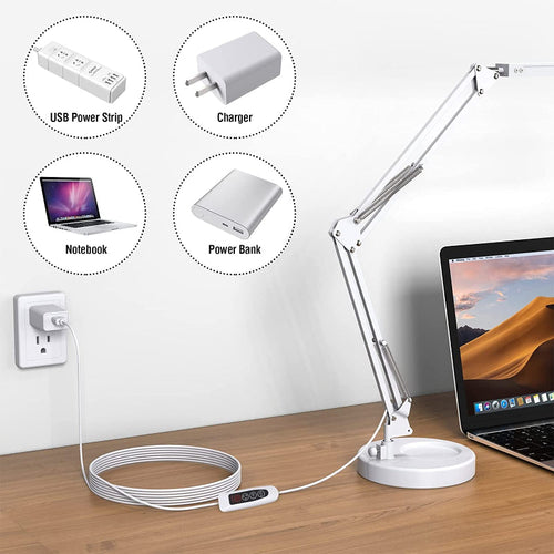 LED Desk Lamp - Clamp Desk Lamp with Swing Arm