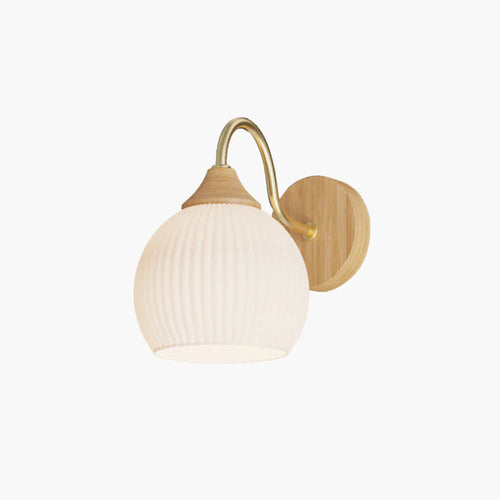 Ozawa Nordic LED Indoor Wall Light - Glass Wood, Bedroom/Living Room
