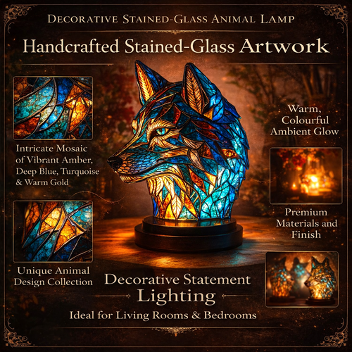 Stained Glass Animal Table Lamp - Colourful Mood Lighting