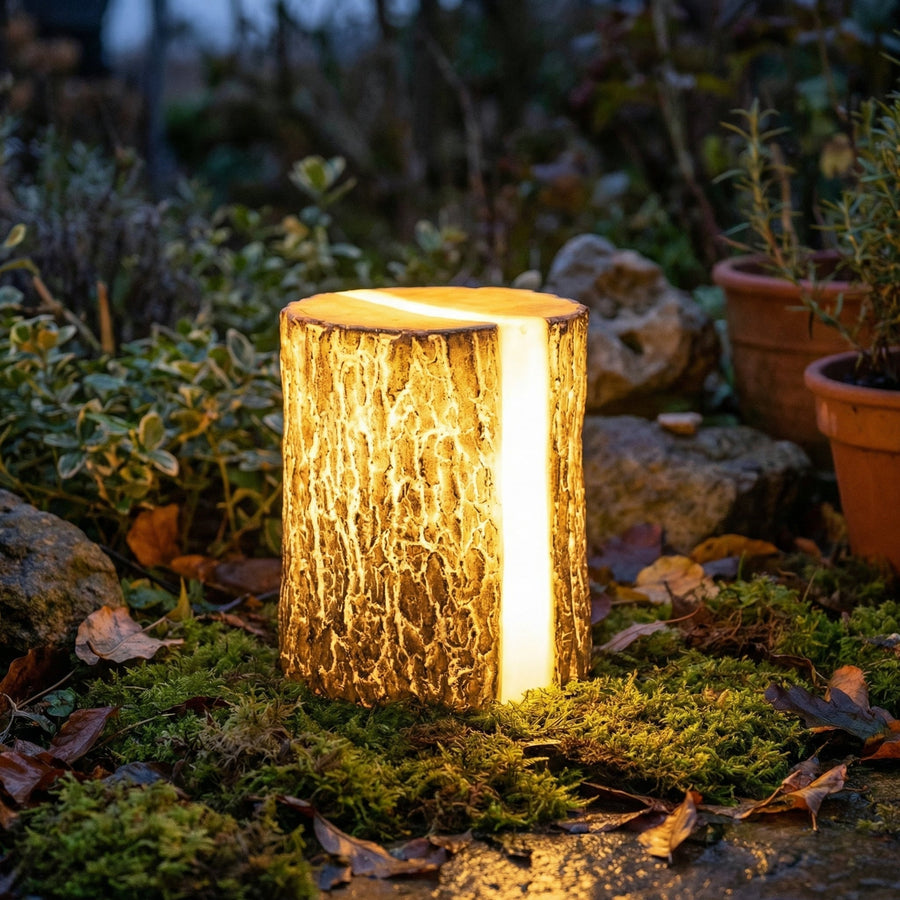 Outdoor LED Garden Lamp – Tree Trunk Design, Warm White