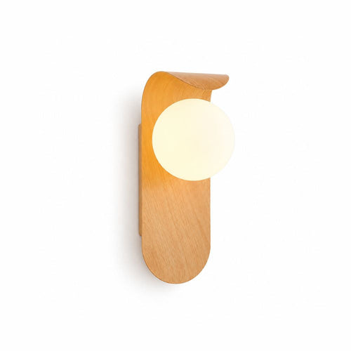 Wall Lamp with Globe Shade & Wood Effect