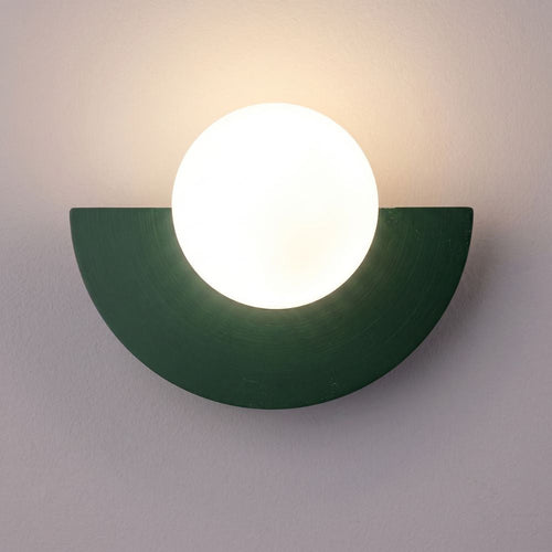 Wall Lamp with Globe Shade & Semi-Circular Base