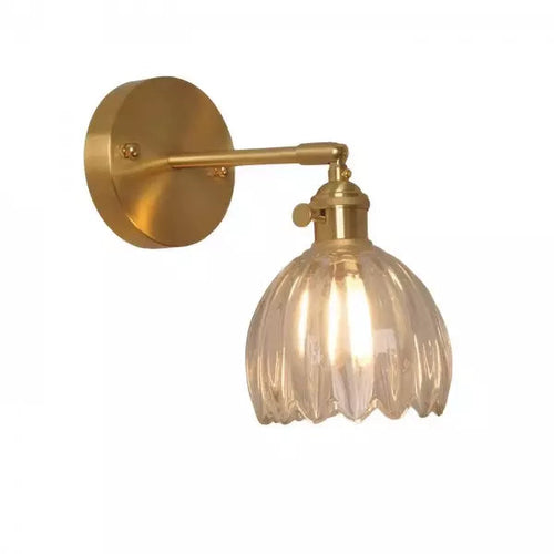 Retro Wall Lamp with Tulip Glass Shade
