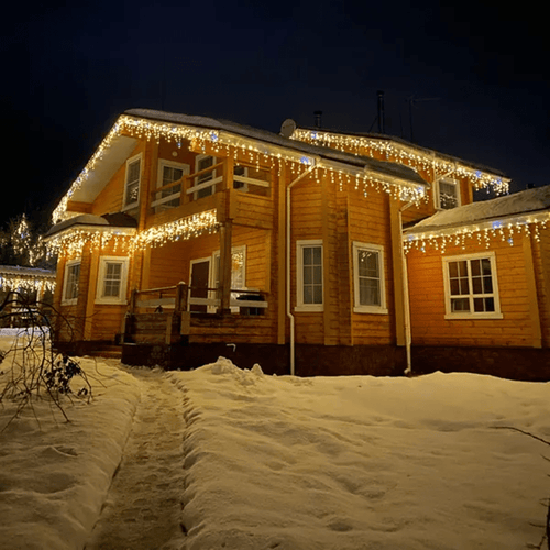Outdoor LED Icicle Lights with Twinkling Effect – 4 m, IP44, Warm White