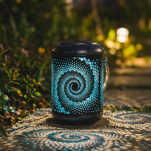 Solar Garden Lantern with Auto On/Off & Color Light Effect