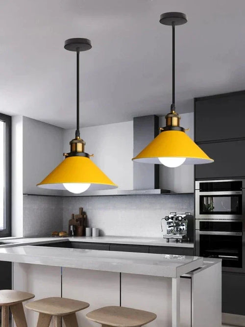 Industrial Elegance - LED Horn Pendant Light
