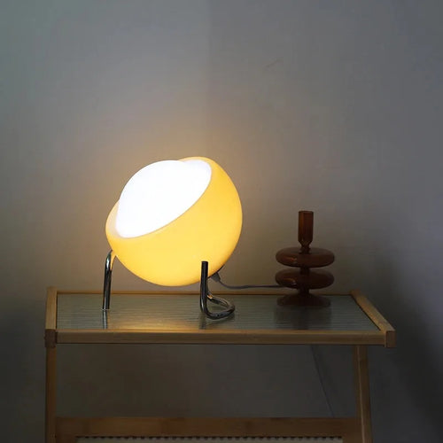 LumiGlow – Medieval Glass Table Lamp, Dimmable LED Lamp in Nordic Design