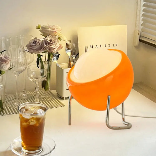 LumiGlow – Medieval Glass Table Lamp, Dimmable LED Lamp in Nordic Design