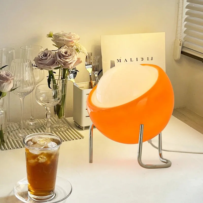 LumiGlow – Medieval Glass Table Lamp, Dimmable LED Lamp in Nordic Design