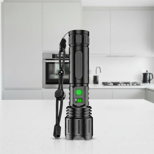 Rechargeable LED Flashlight – 5 Modes, Power Bank & USB-C, IPX6