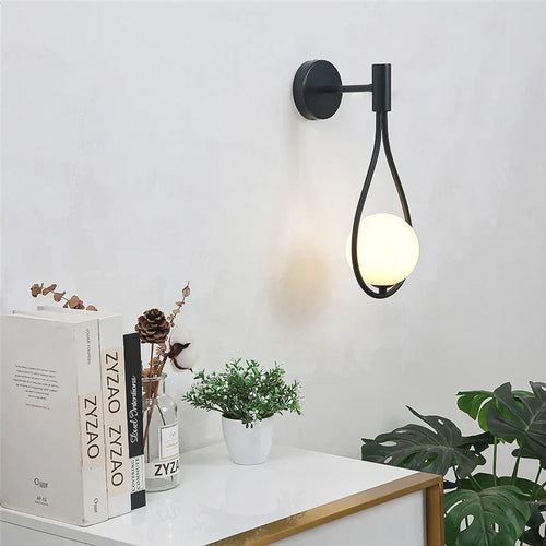CrystalGleam - Metal Glass Ball LED Wall Light