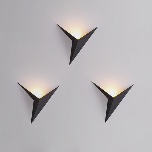 Orr Modern Minimalist Triangular LED Wall Light - White/Black Metal