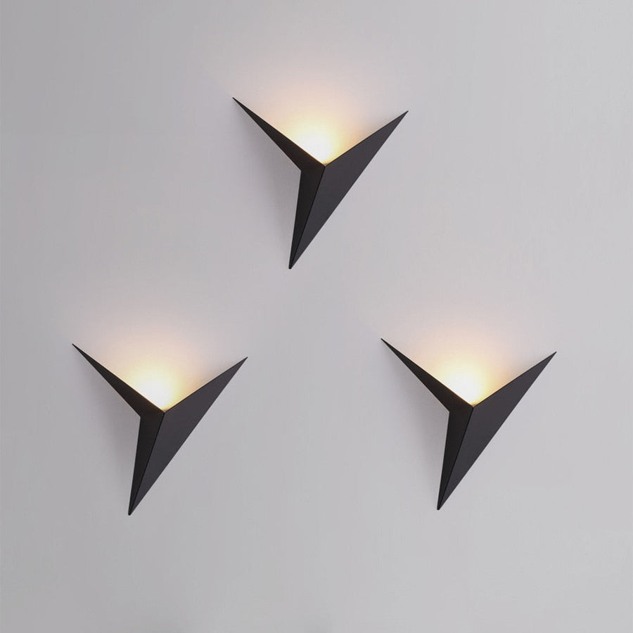 Orr Modern Minimalist Triangular LED Wall Light - White/Black Metal