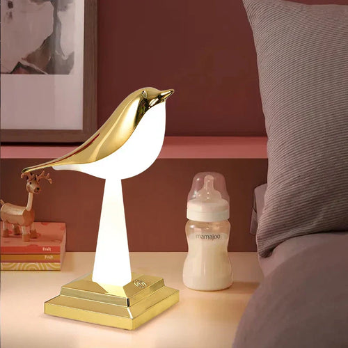 NatureGlow - Elegant Bird Table Lamp with LED Night Light