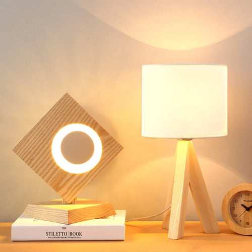EcoLight - Wooden Table Lamp with Modern Design