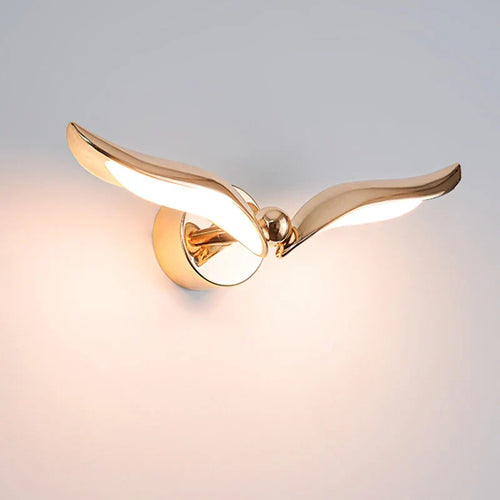 SeagullGlow - Modern Seagull Design Wall Lamp – Gold LED Indoor Lighting