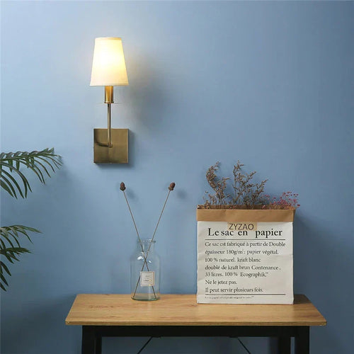 LuxShade - Elegant Classic Metal Wall Lamp with Fabric Shade – LED Lamp